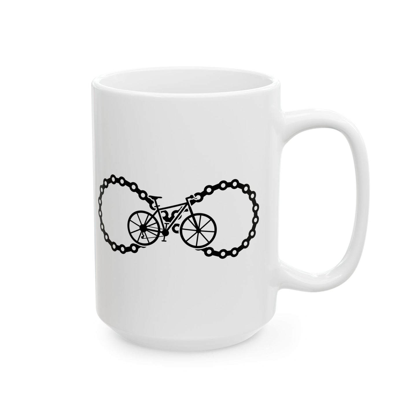 Infinite Chain Ride Mug | Bicycle Infinity Line Art | Endless Cycling Coffee Mood
