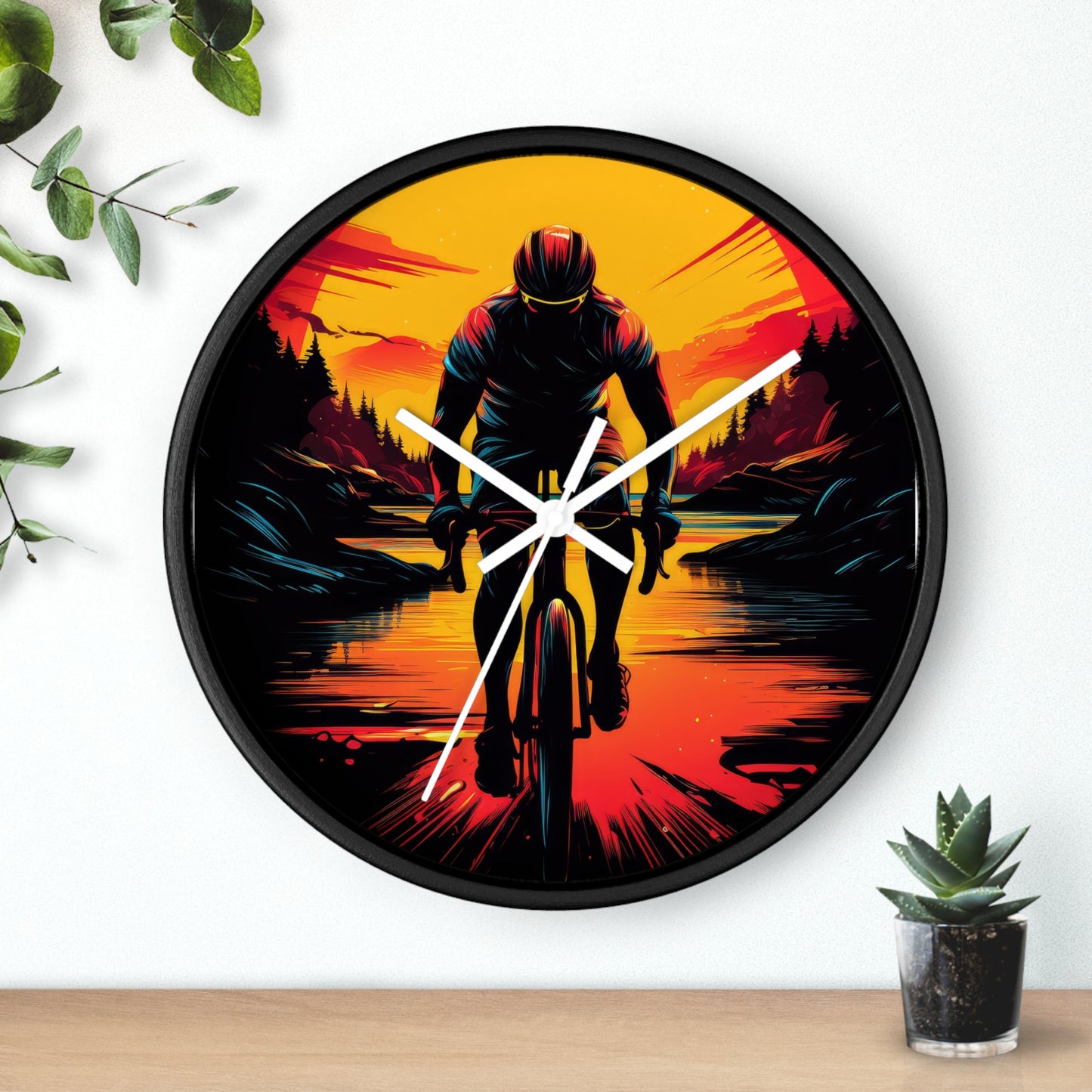 Cycling Wall Clock, Bike Enthusiast Gift, Bicycle Night Light Decor, Unique Cycling Lover Present, Sports Clock