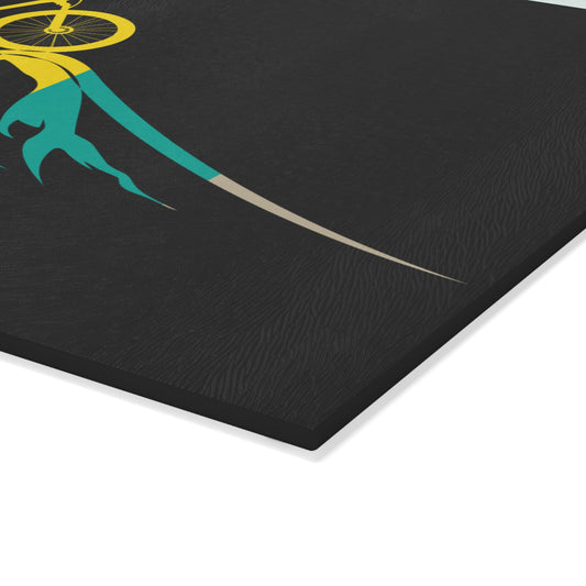 Above the Trail - Minimal Mountain Bike Glass Cutting Board
