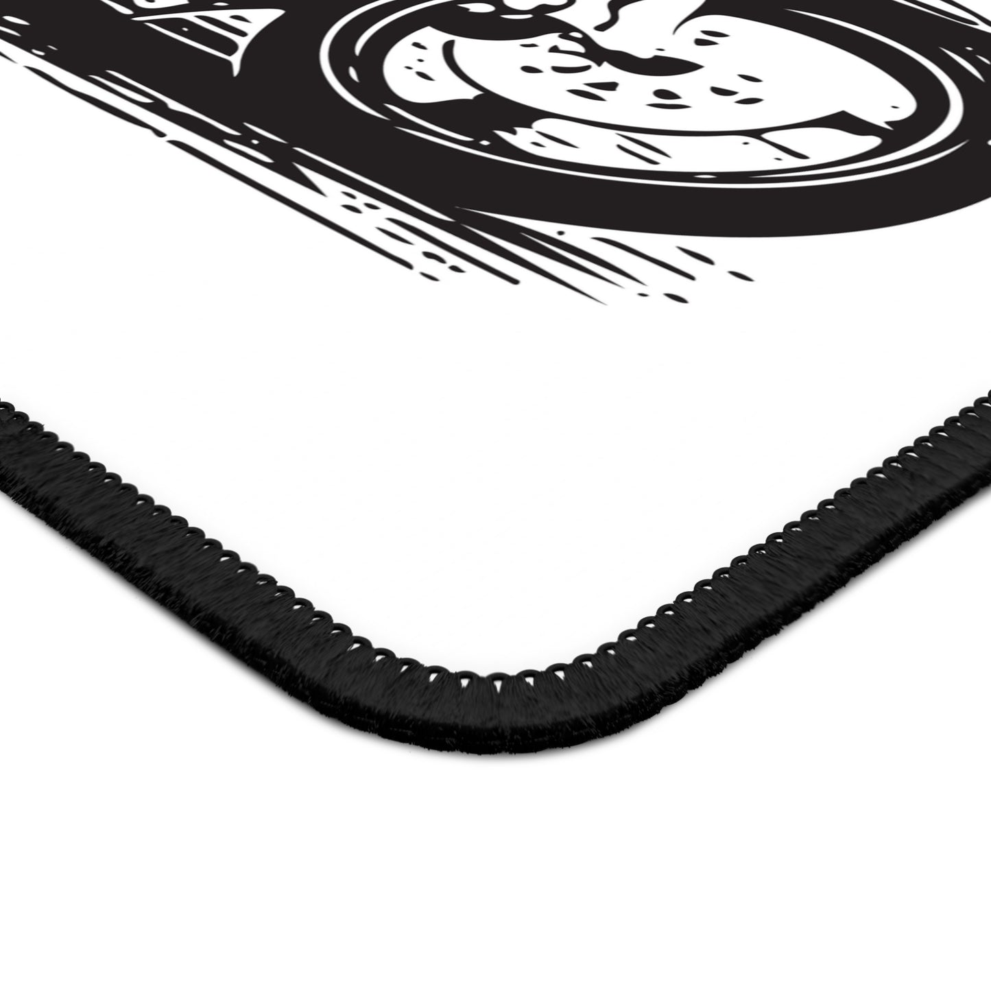 Sport Motorcycle Mouse Pad - Black and White Racing Bike Desk Decor, Rider Illustration, Motorbike Gift