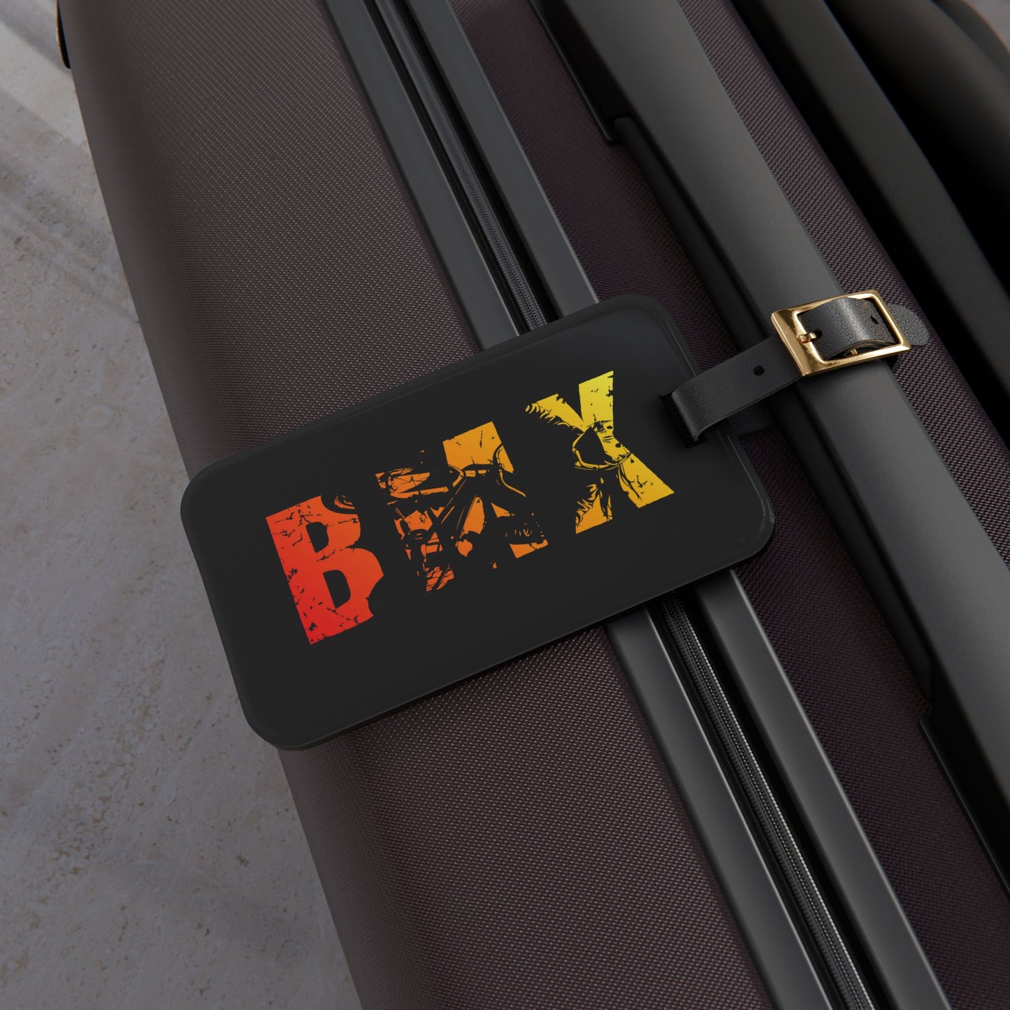 BMX Luggage Tag - Retro BMX Rider Design, Cycling Travel Tag, Gift for BMX Riders & Bike Lovers