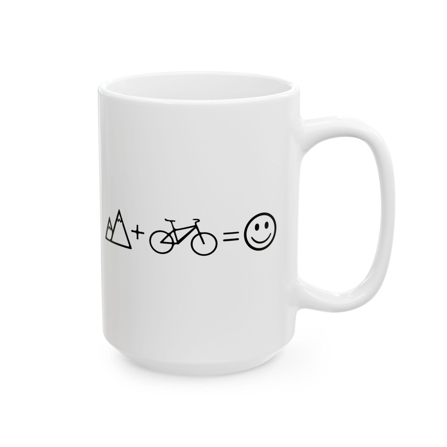 Trail Math Happiness Mug | Mountain Bike Equation Art | Adventure Coffee Mood