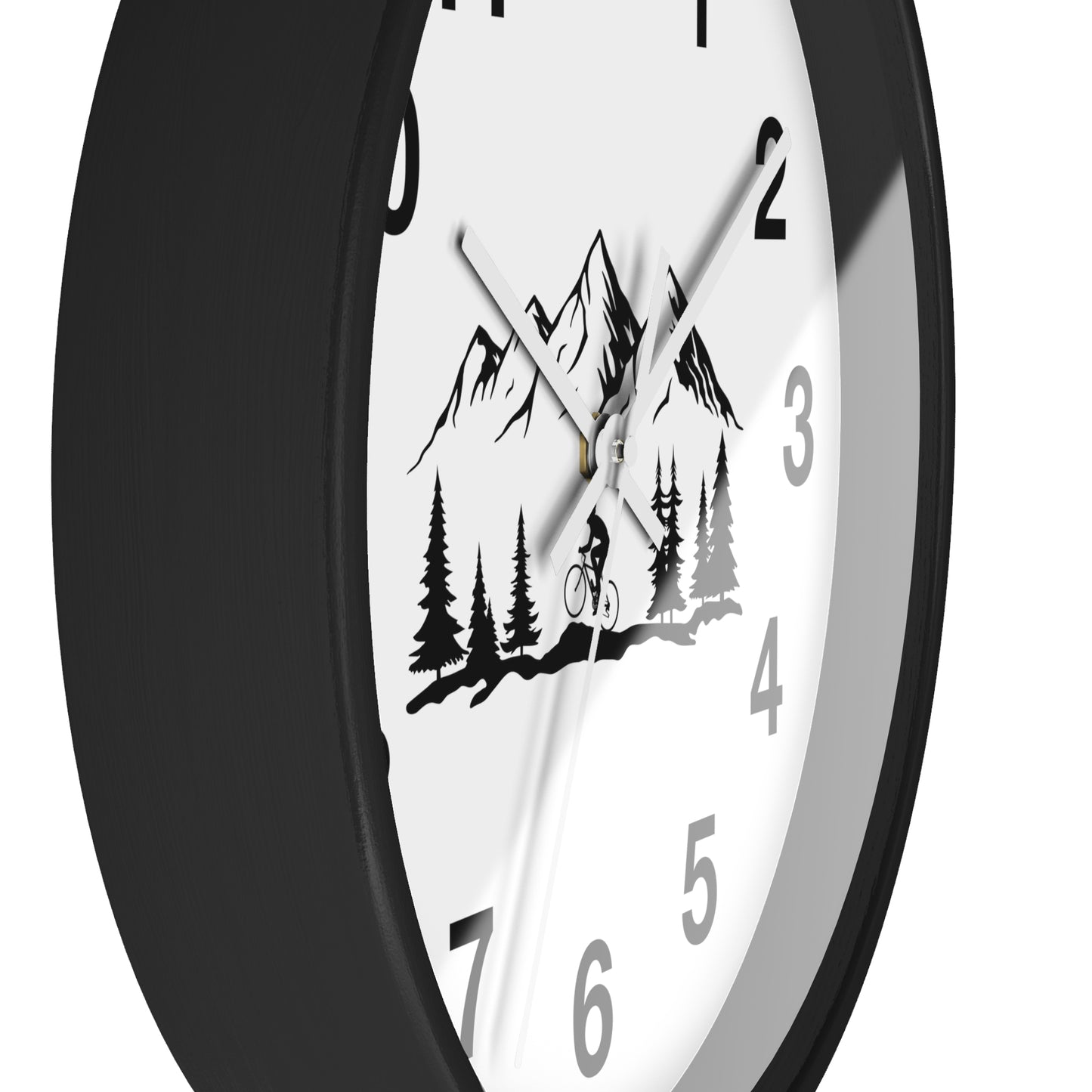 Mountain Bike Wall Clock - Outdoor Adventure Clock, Minimal Nature Home Decor