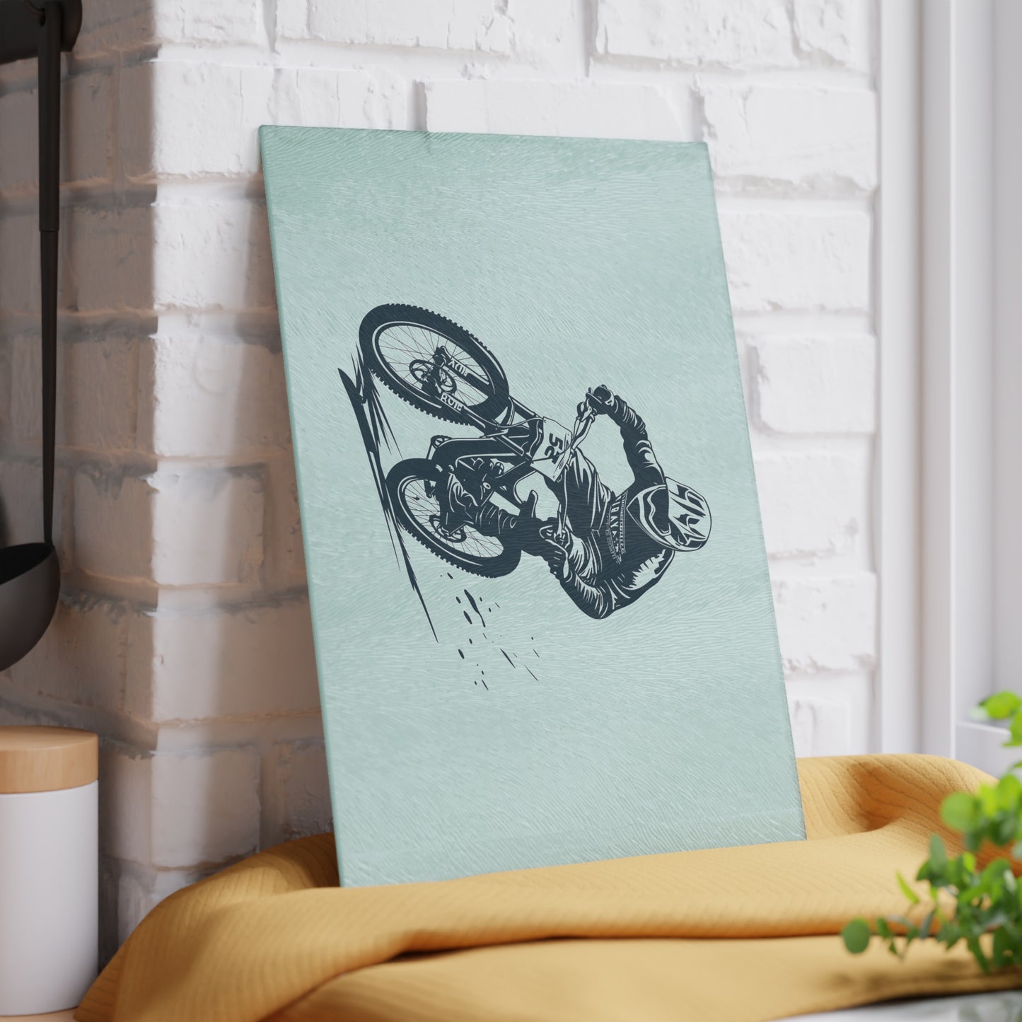 Focused Descent - Minimal MTB Glass Cutting Board