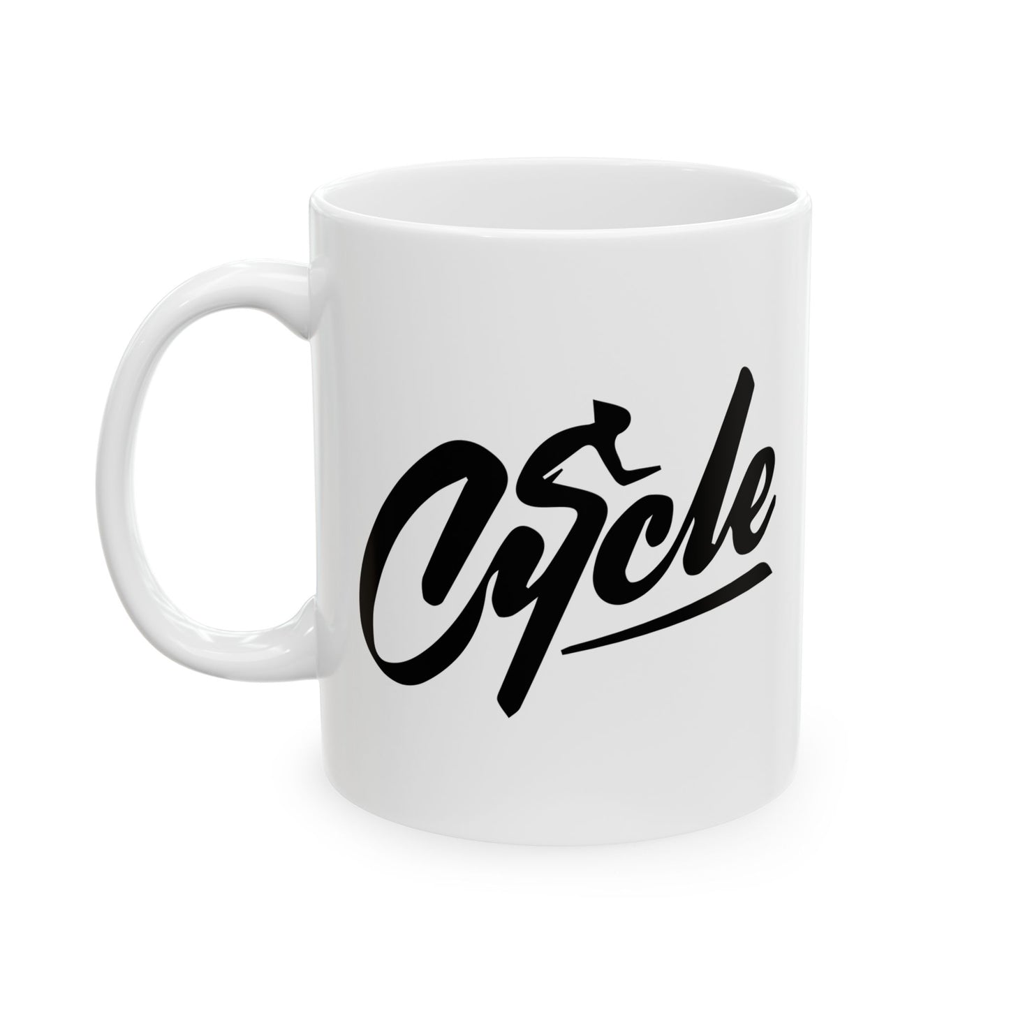 Midnight Ride Silence Mug | Minimal Cycling Expression Art | Calm Coffee Moment