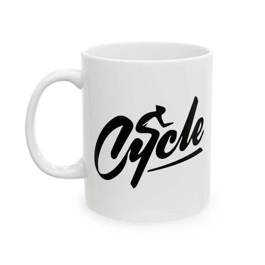 Midnight Ride Silence Mug | Minimal Cycling Expression Art | Calm Coffee Moment