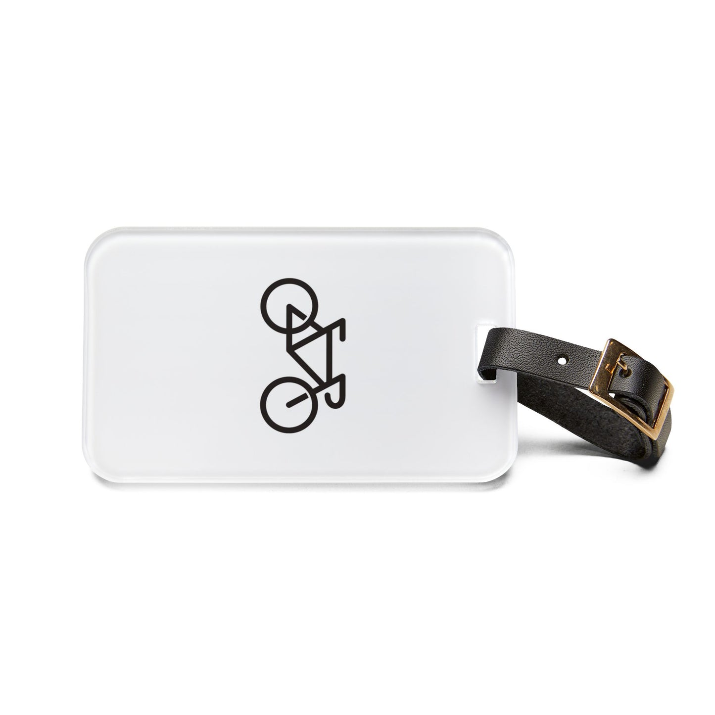 Cycling Luggage Tag Gift for Bike Lovers, Minimal Bicycle Travel Tag with Leather Strap