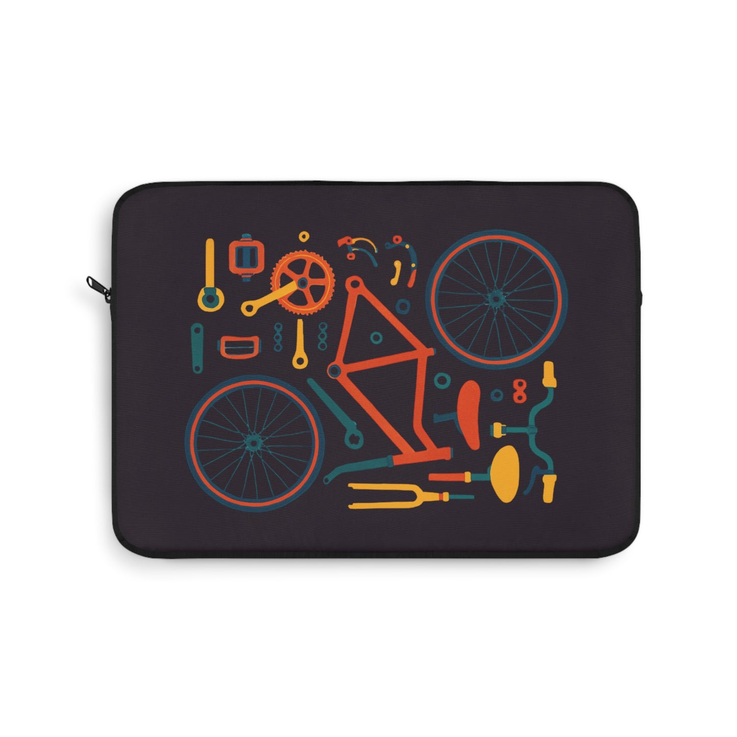 Bike Anatomy - Cycling Laptop Sleeve with Graphic Parts Design