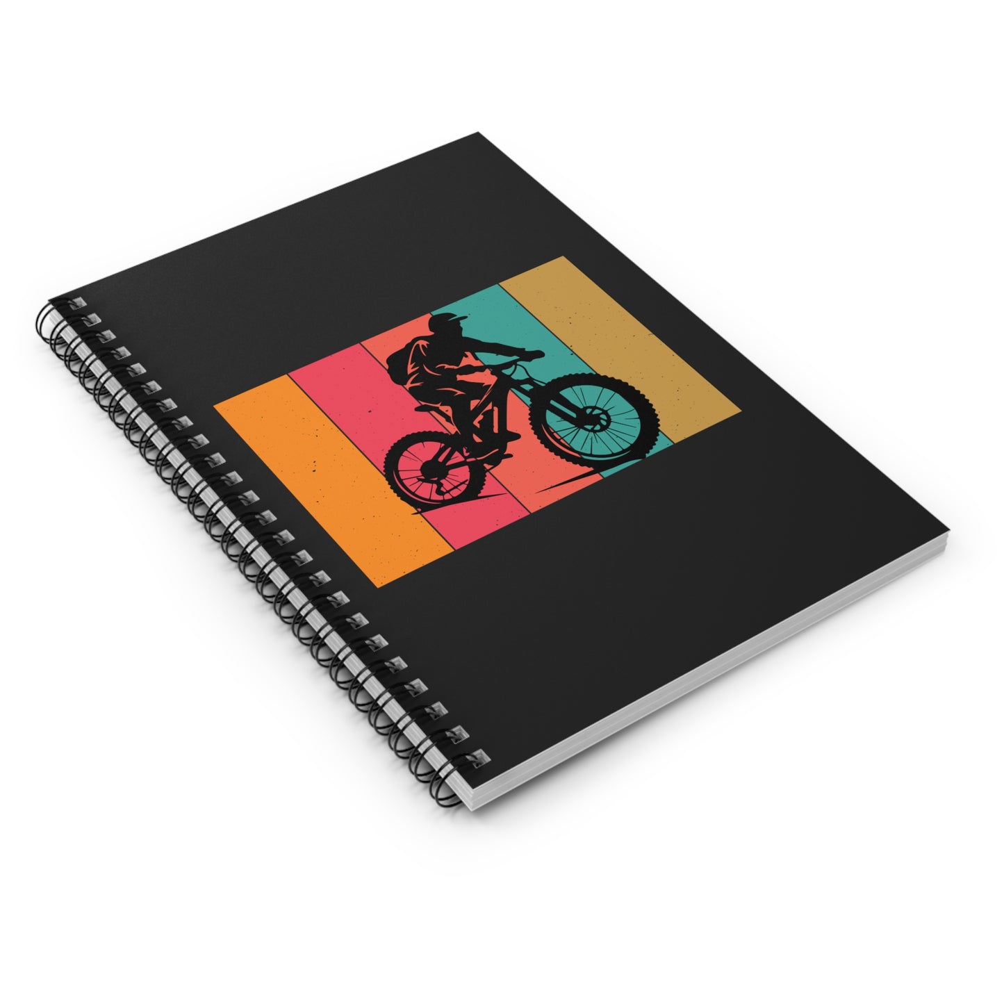 Cycling Motion Spiral Notebook - Retro Bike Writing Journal