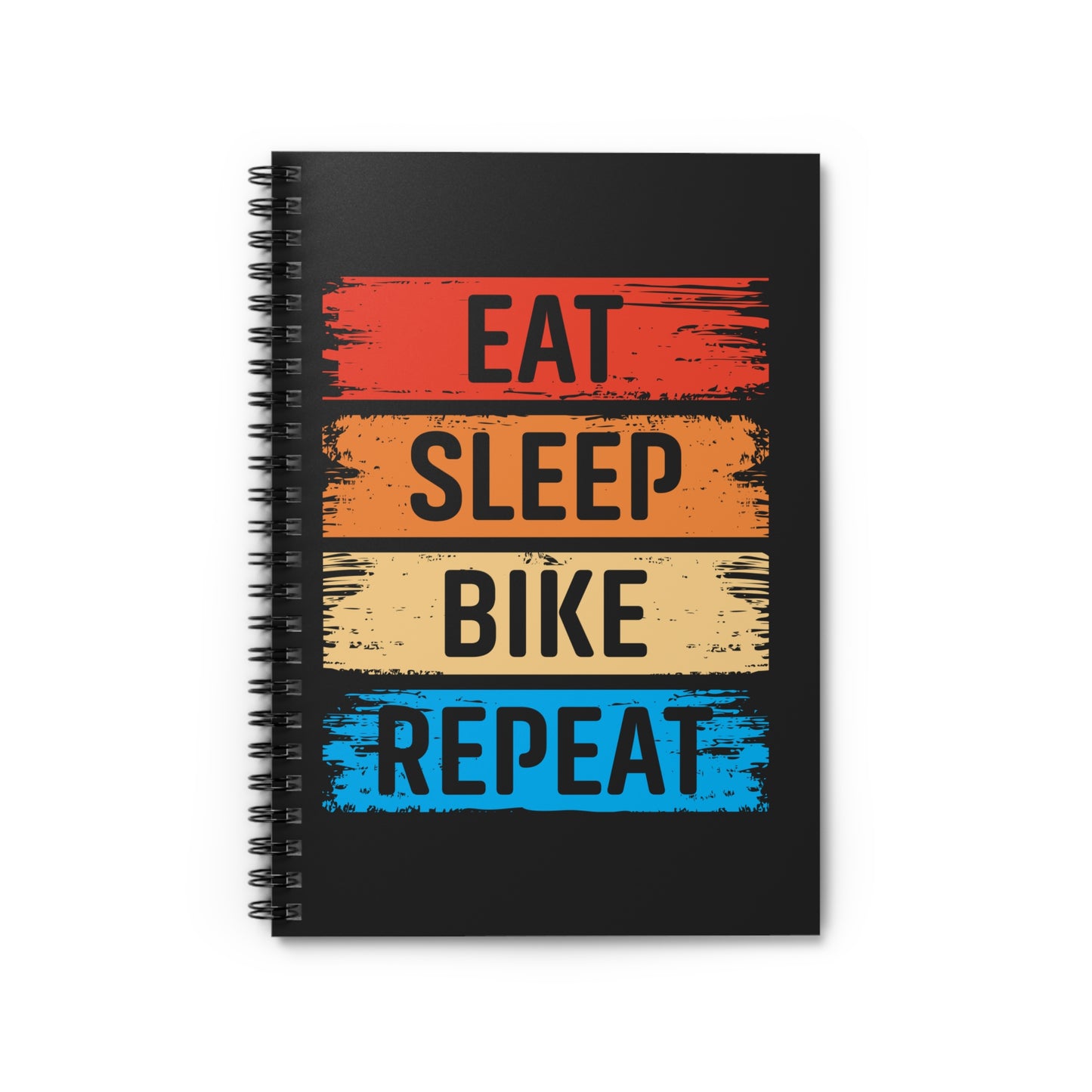 Eat Sleep Bike Repeat Spiral Notebook - Cycling Routine Writing Journal
