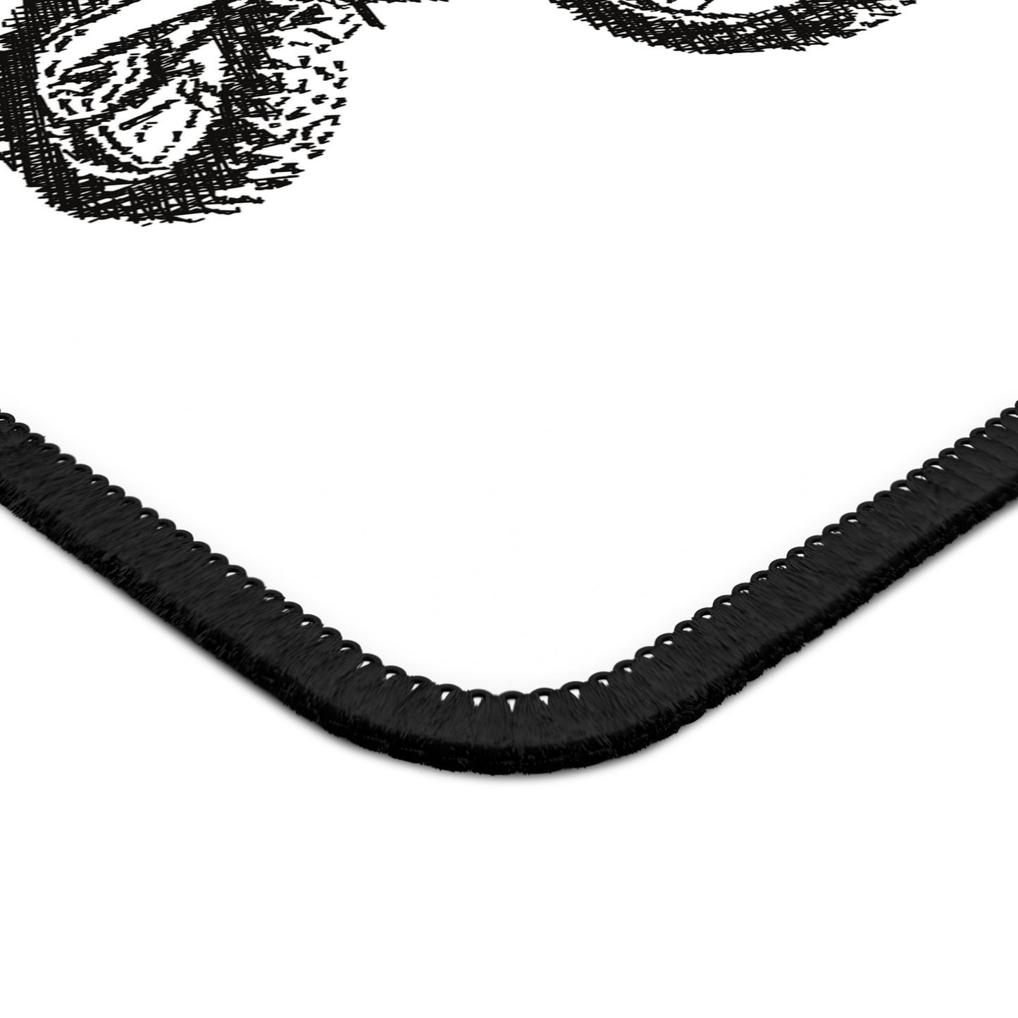 Minimal Motocross Rider Sketch Mouse Pad - Black and White Bike Desk Decor