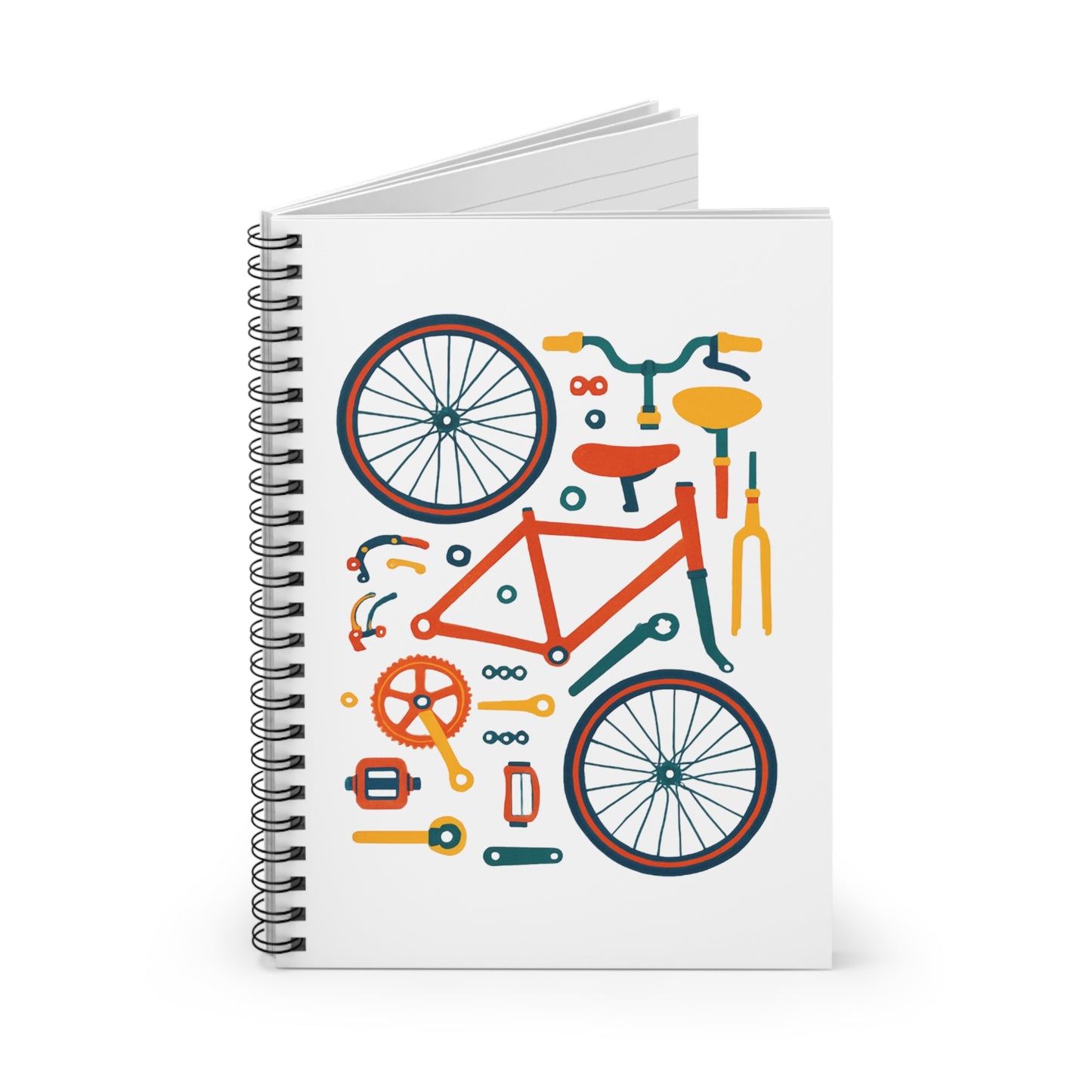 Bicycle Parts Spiral Notebook - Cycling Components Writing Journal