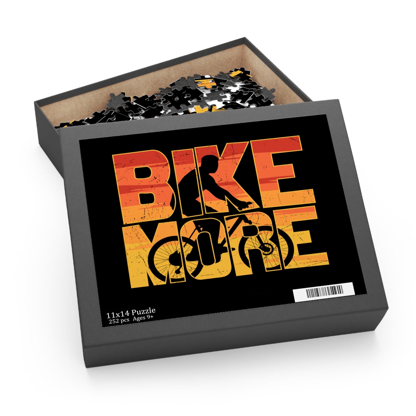 Bike More Cycling Puzzle - Retro Bicycle Art Jigsaw Puzzle
