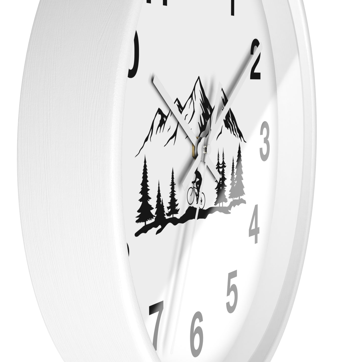 Mountain Bike Wall Clock - Outdoor Adventure Clock, Minimal Nature Home Decor