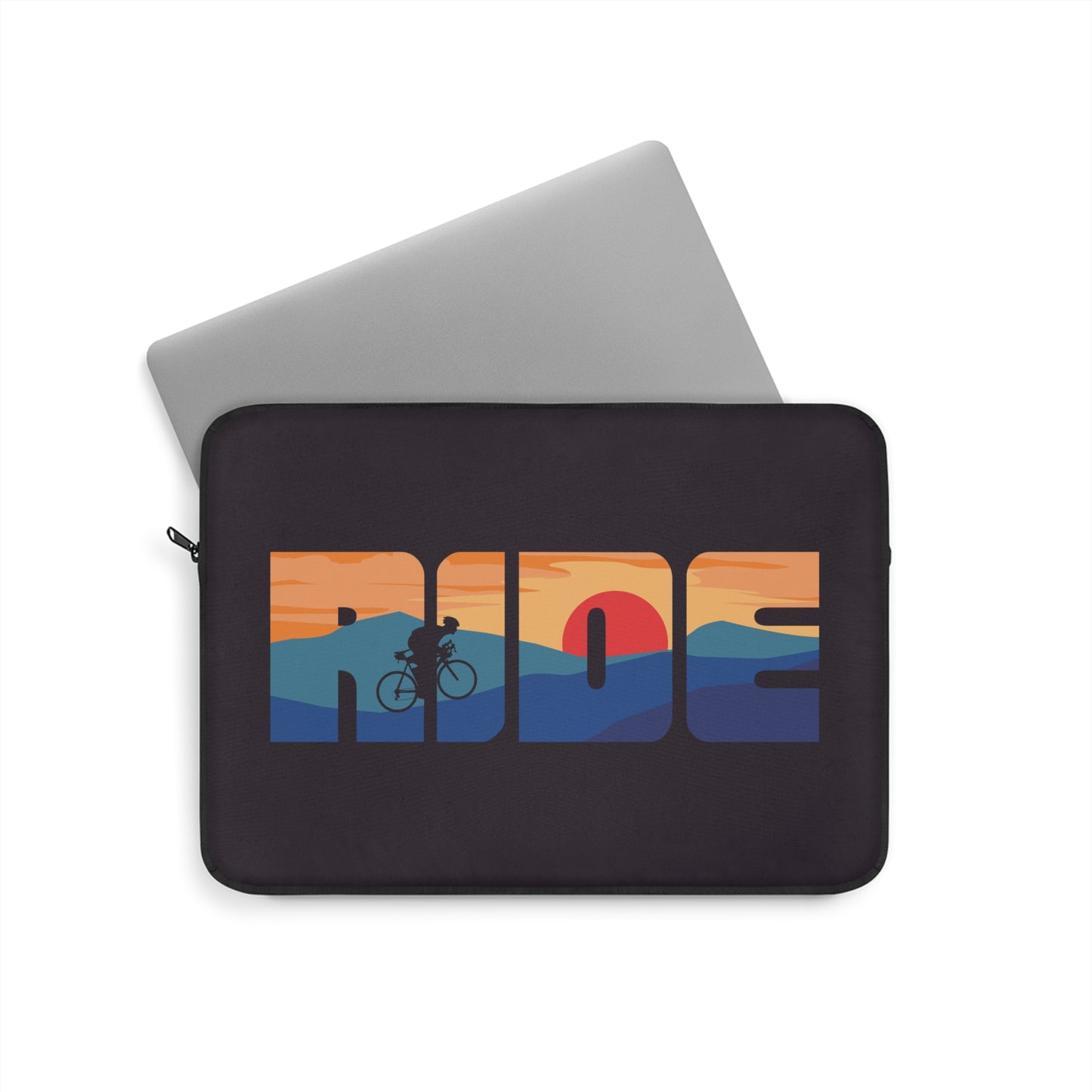 Ride at Dusk - Cycling Laptop Sleeve with Minimal Landscape Design