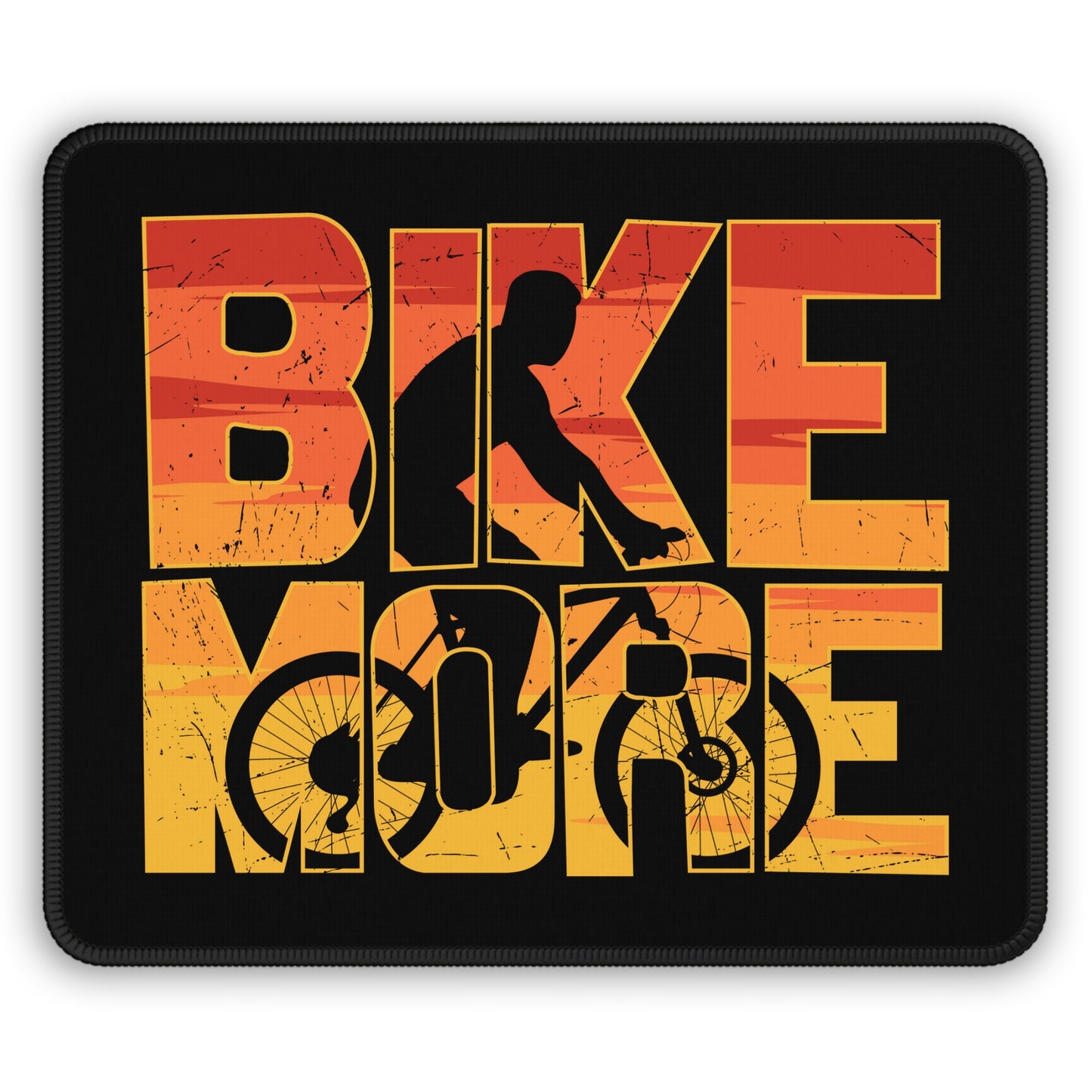 Bike More Cycling Mouse Pad - Retro Rider Desk Decor
