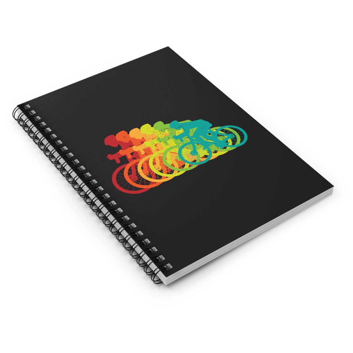 Cycling Motion Spiral Notebook - Color Rider Writing Journal