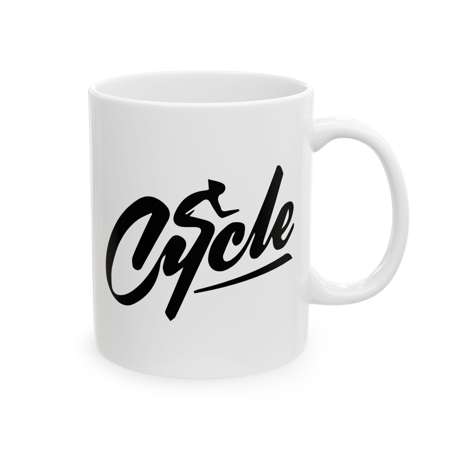 Midnight Ride Silence Mug | Minimal Cycling Expression Art | Calm Coffee Moment