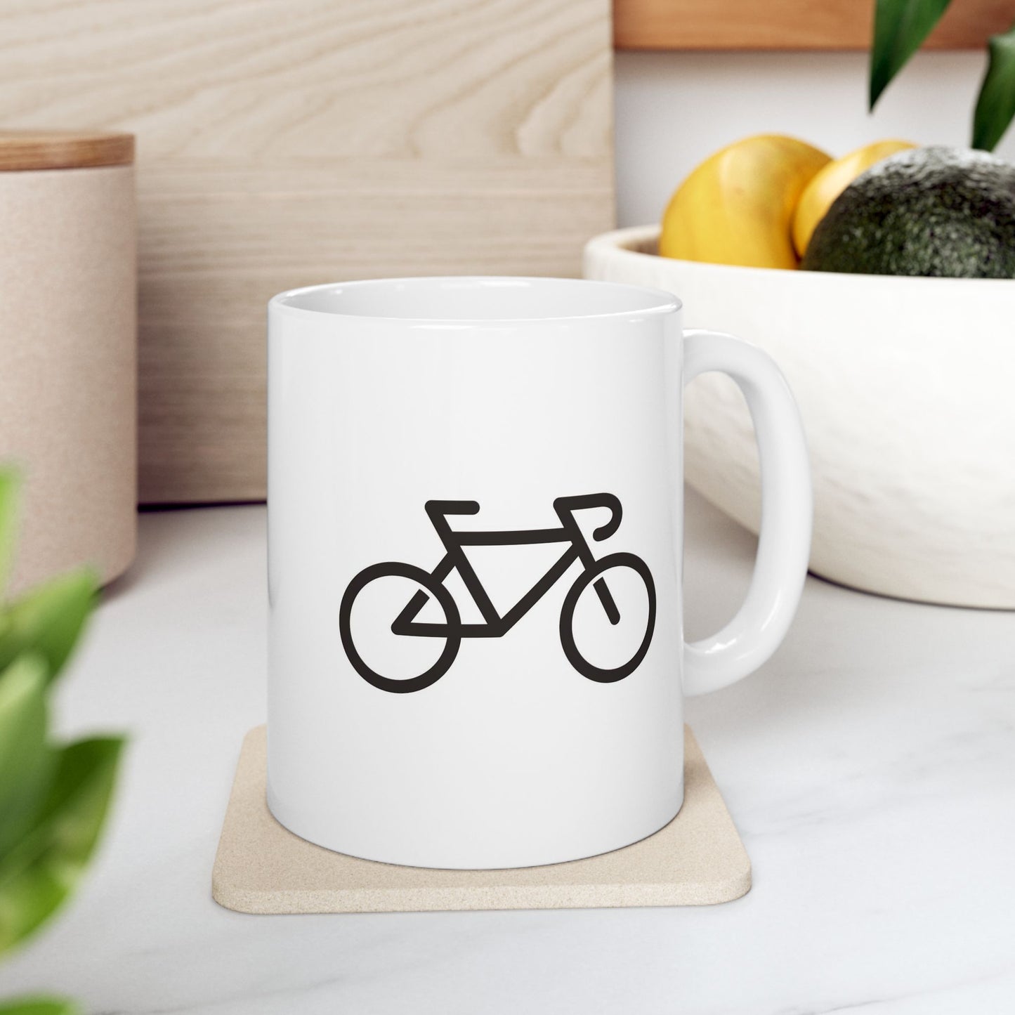 Simple Ride Icon Mug | Minimal Bicycle Symbol Art | Everyday Coffee Ease