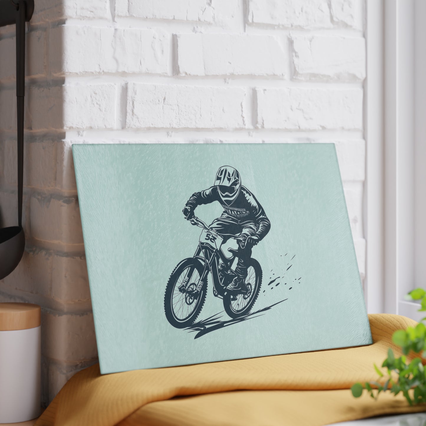 Focused Descent - Minimal MTB Glass Cutting Board