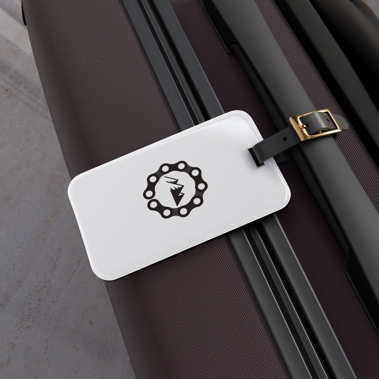 Cycling Luggage Tag Gift for Bike Lovers, Minimal Bike Travel Tag with Leather Strap