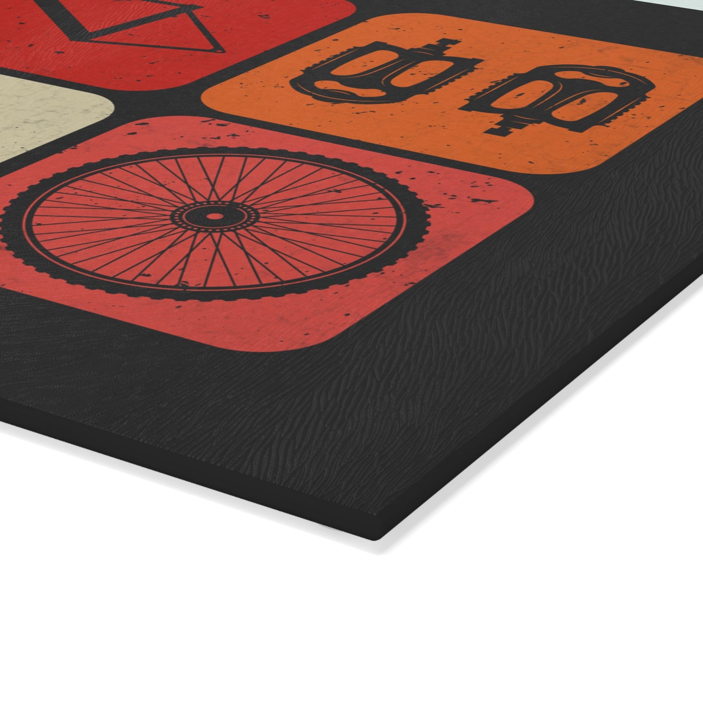Cycling Glass Cutting Board - Bike Parts Kitchen Board, Bicycle Lover Gift, Modern Cycling Decor