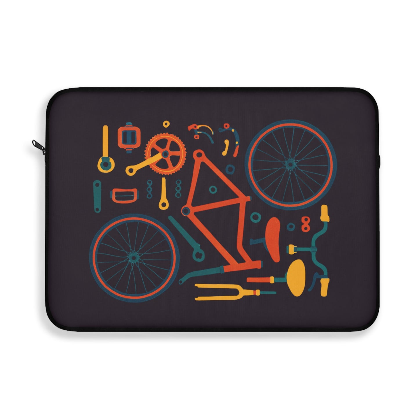 Bike Anatomy - Cycling Laptop Sleeve with Graphic Parts Design