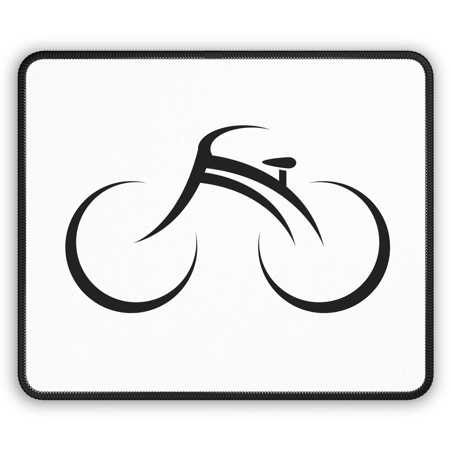 Minimal Bicycle Line Art Mouse Pad - Black and White Bike Desk Decor