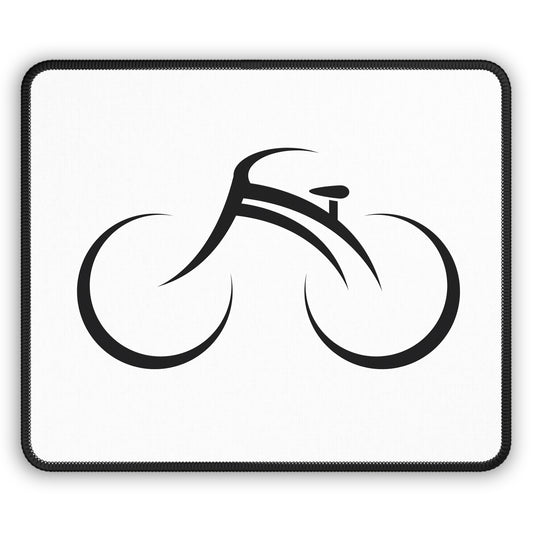 Minimal Bicycle Line Art Mouse Pad - Black and White Bike Desk Decor