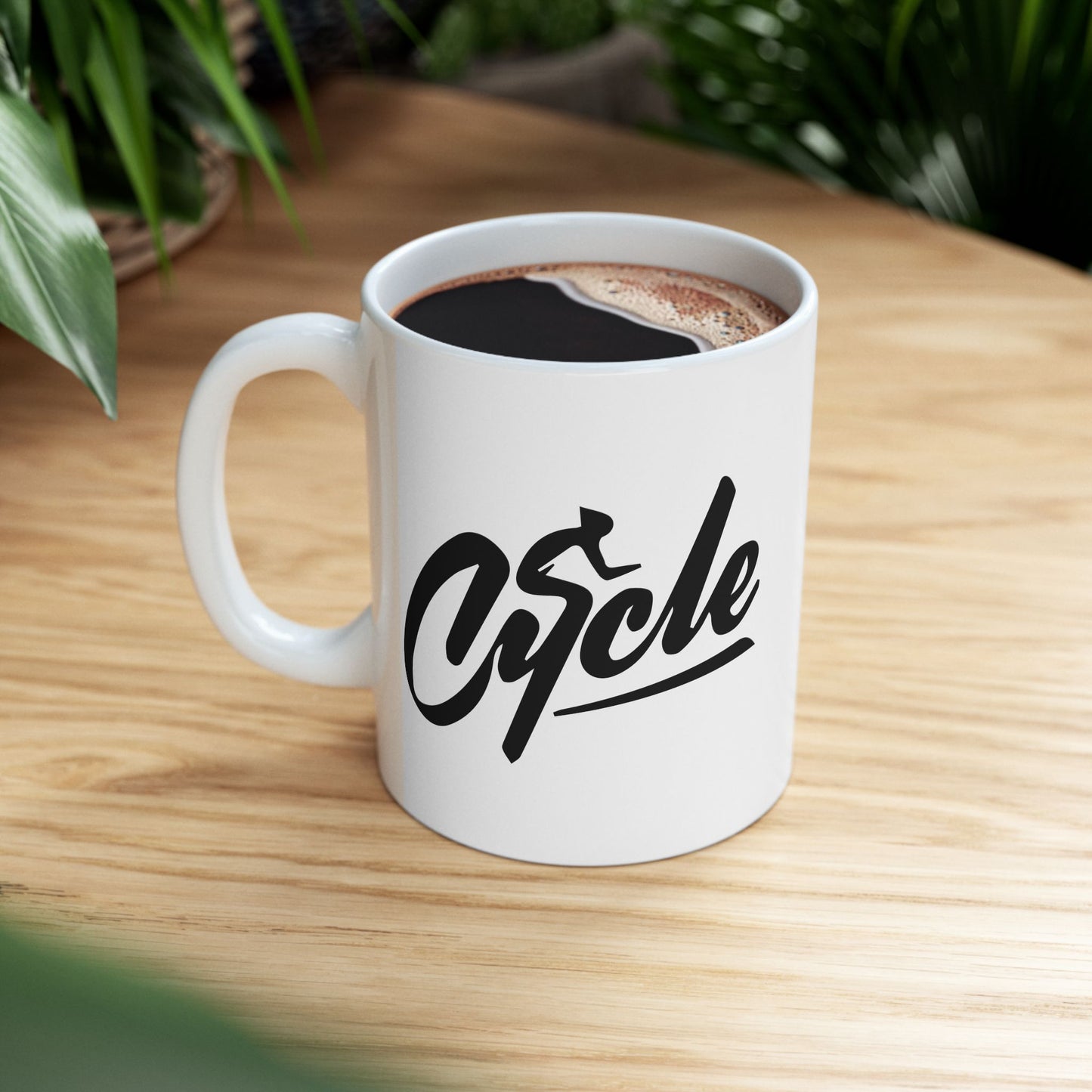 Midnight Ride Silence Mug | Minimal Cycling Expression Art | Calm Coffee Moment