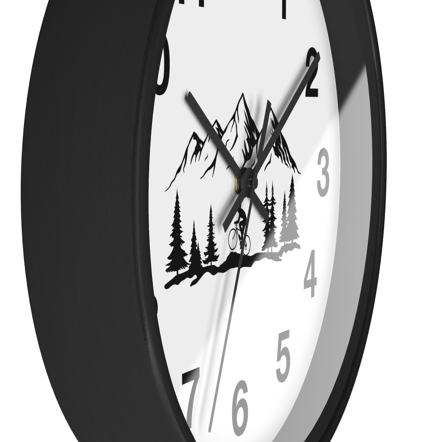 Mountain Bike Wall Clock - Outdoor Adventure Clock, Minimal Nature Home Decor