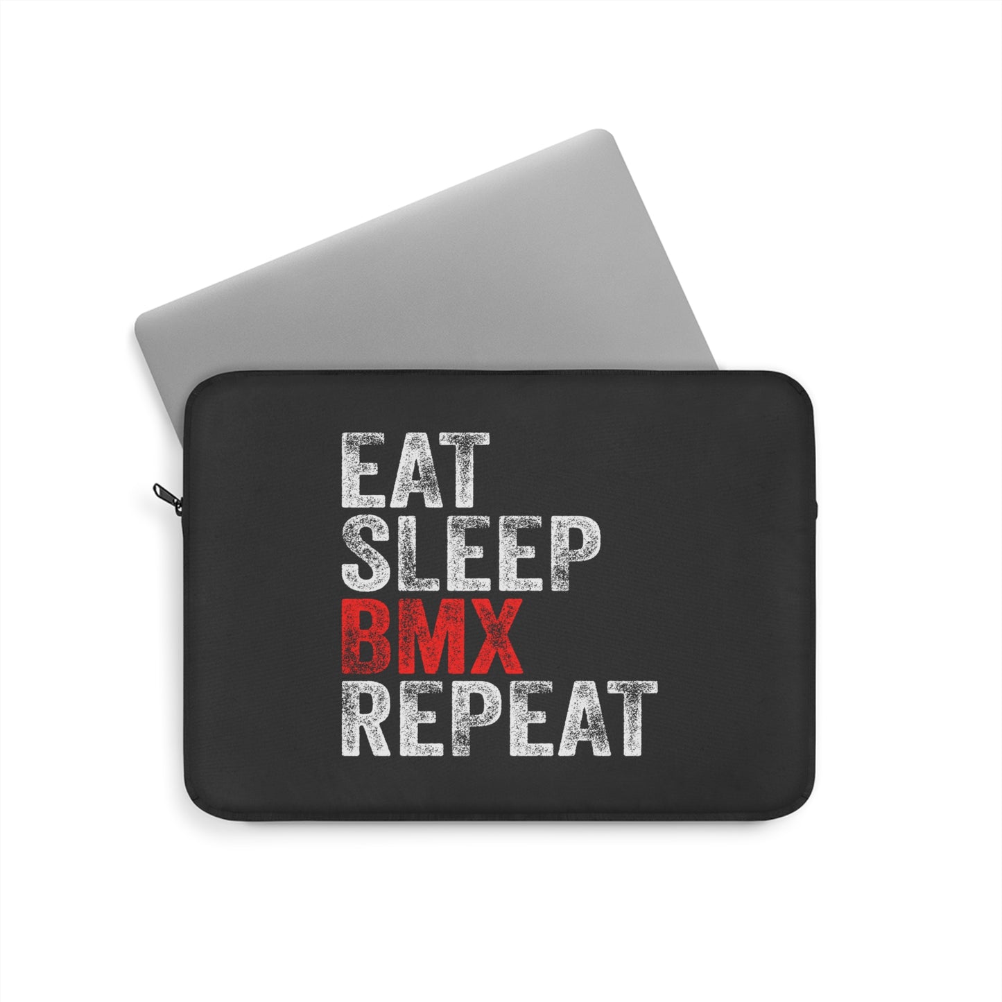 Eat Sleep BMX Repeat - Minimal BMX Laptop Sleeve for Riders