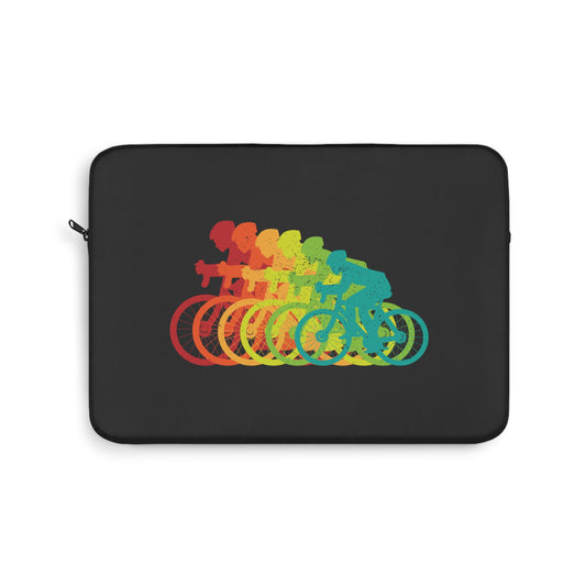 Cycling in Motion - Minimal Rainbow Bike Laptop Sleeve