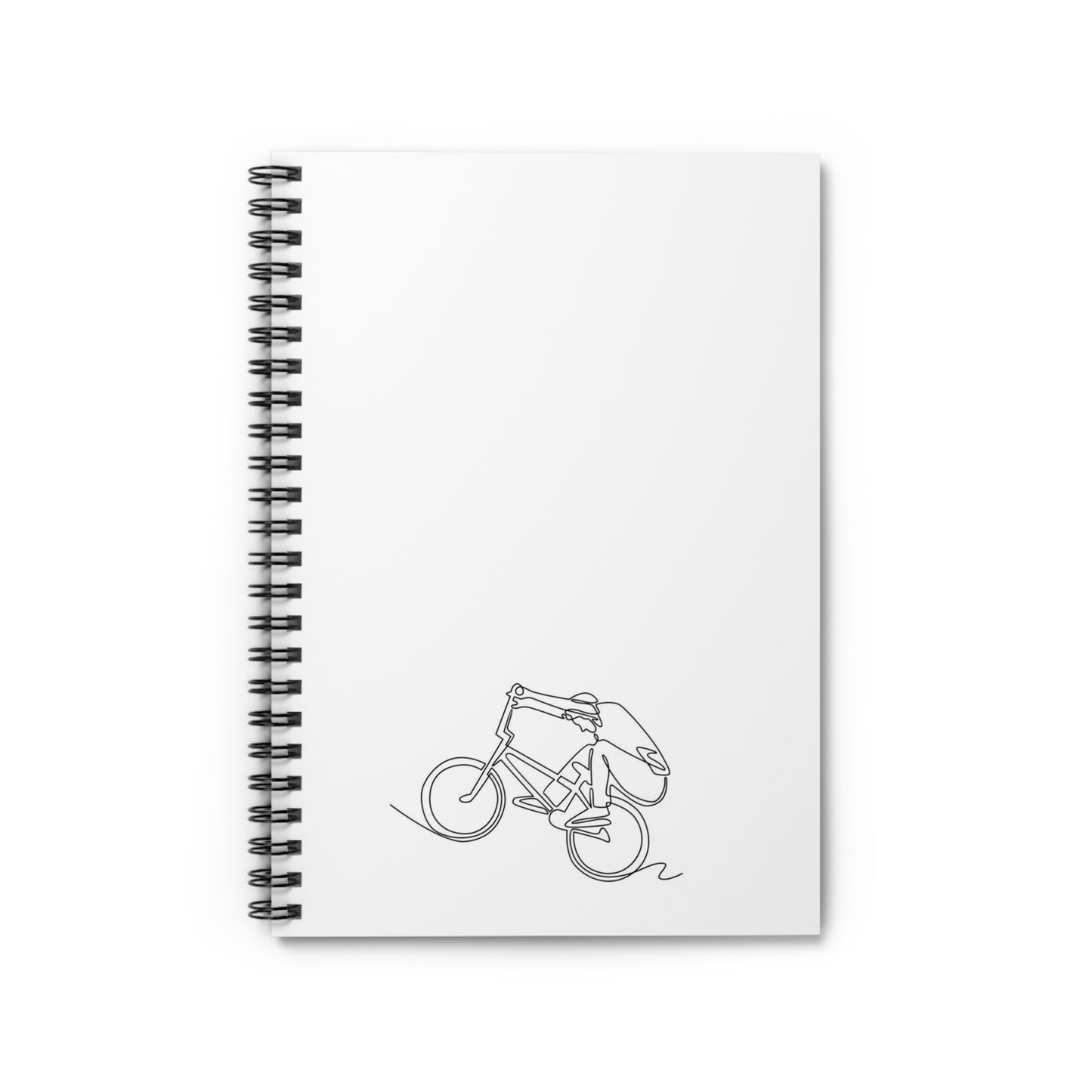 Minimal Rider Spiral Notebook - Clean Cycling Line Art Journal