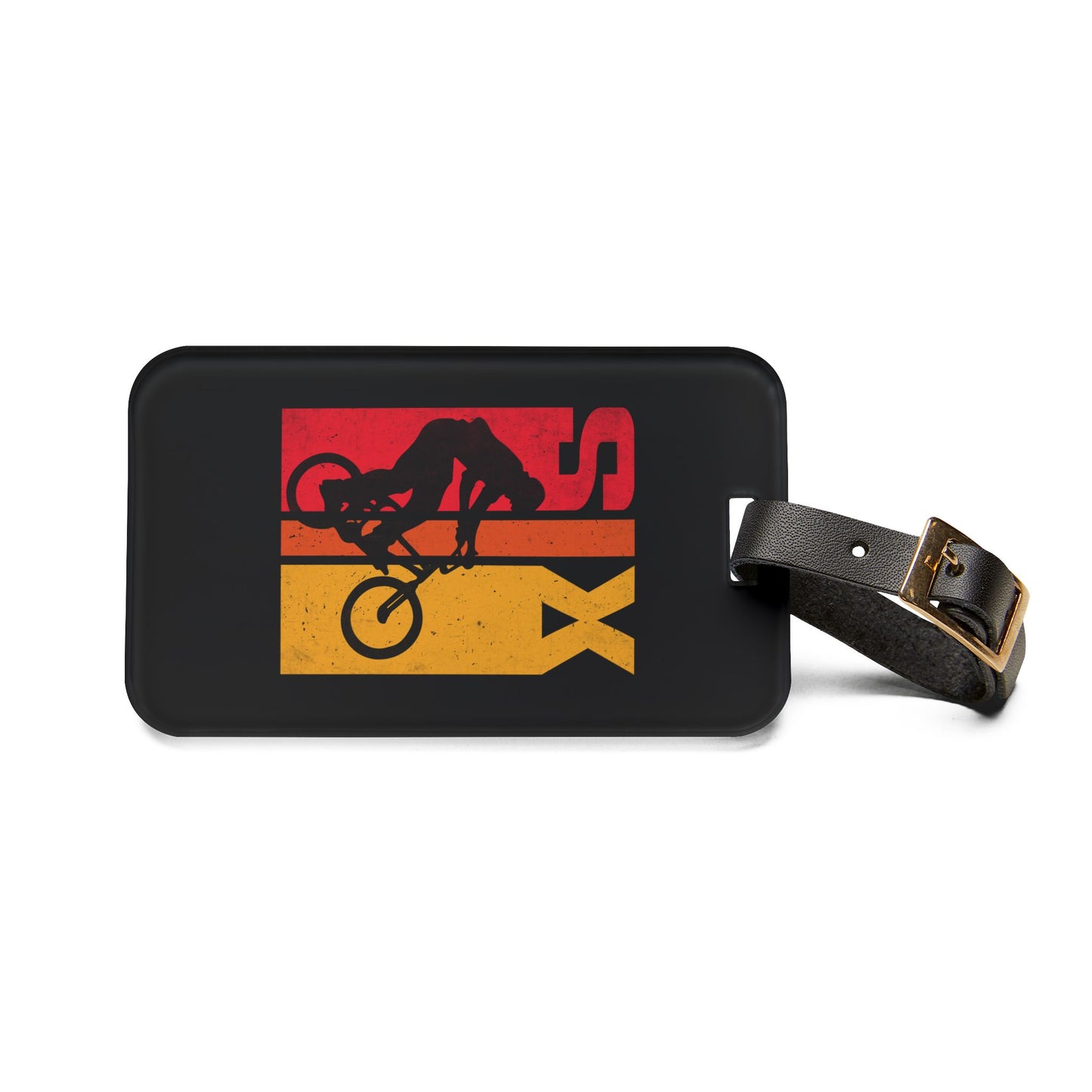 Cycling Luggage Tag Gift for Bike Lovers - Retro BMX Rider Design