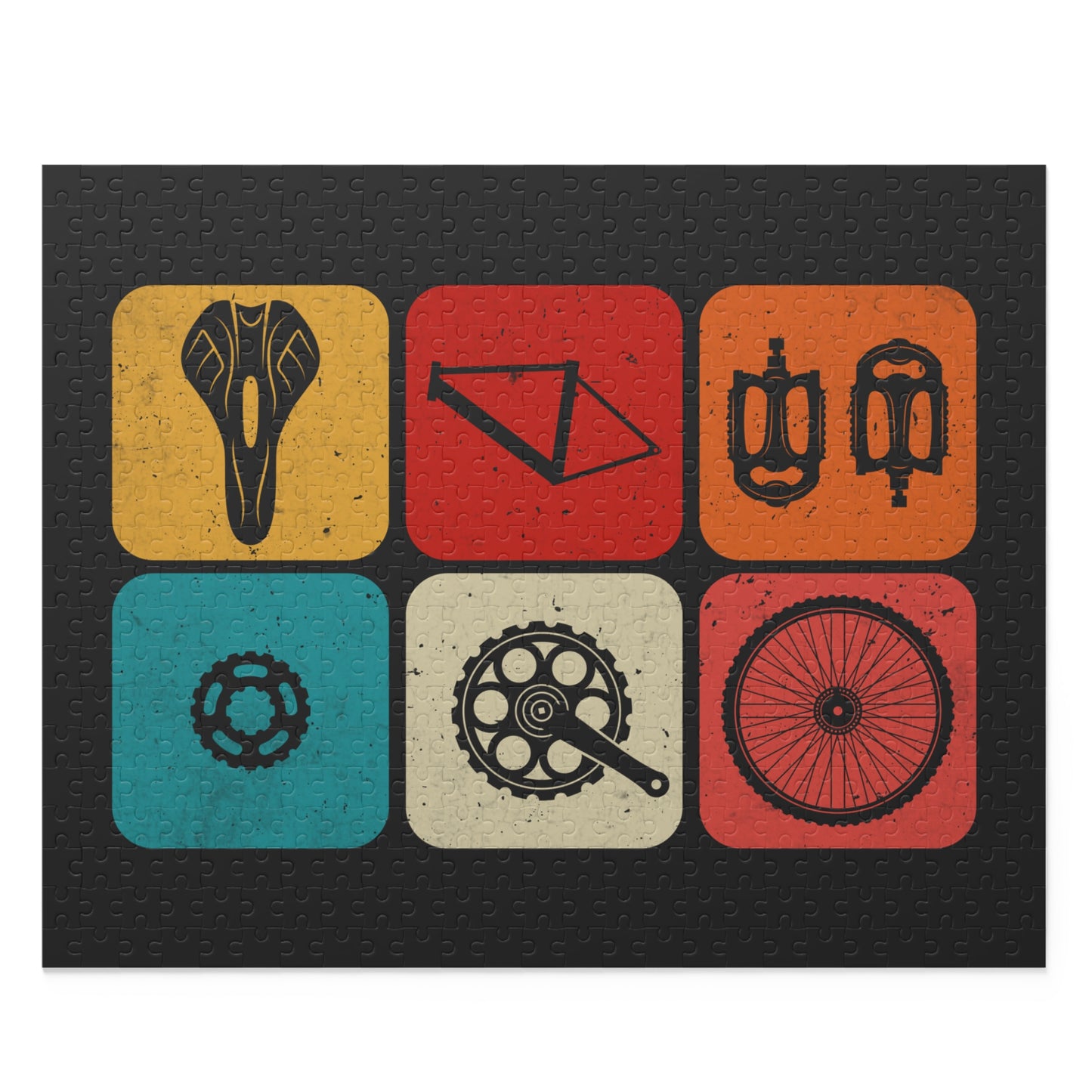 Cycling Parts Jigsaw Puzzle - Minimal Bike Components Art Puzzle