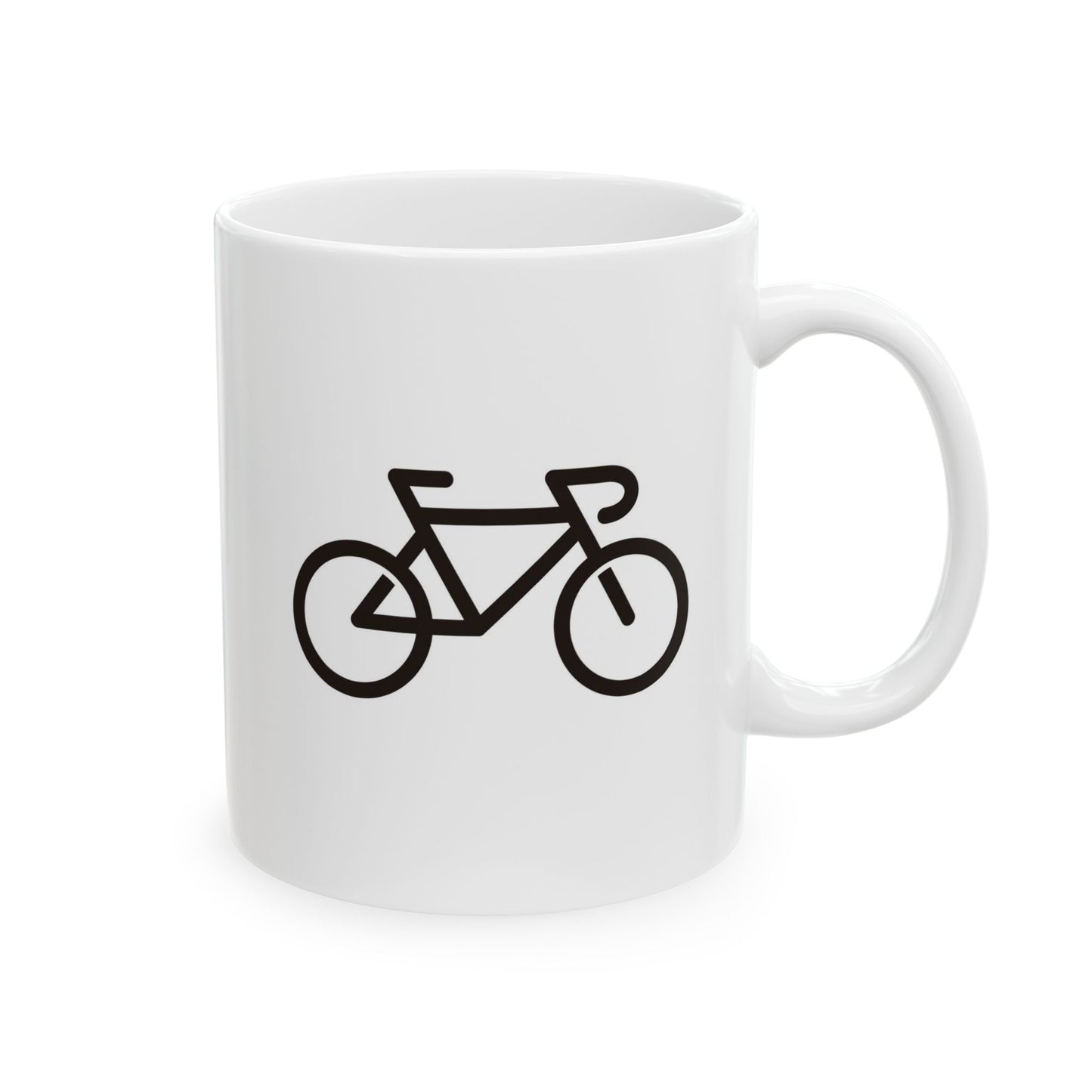 Simple Ride Icon Mug | Minimal Bicycle Symbol Art | Everyday Coffee Ease
