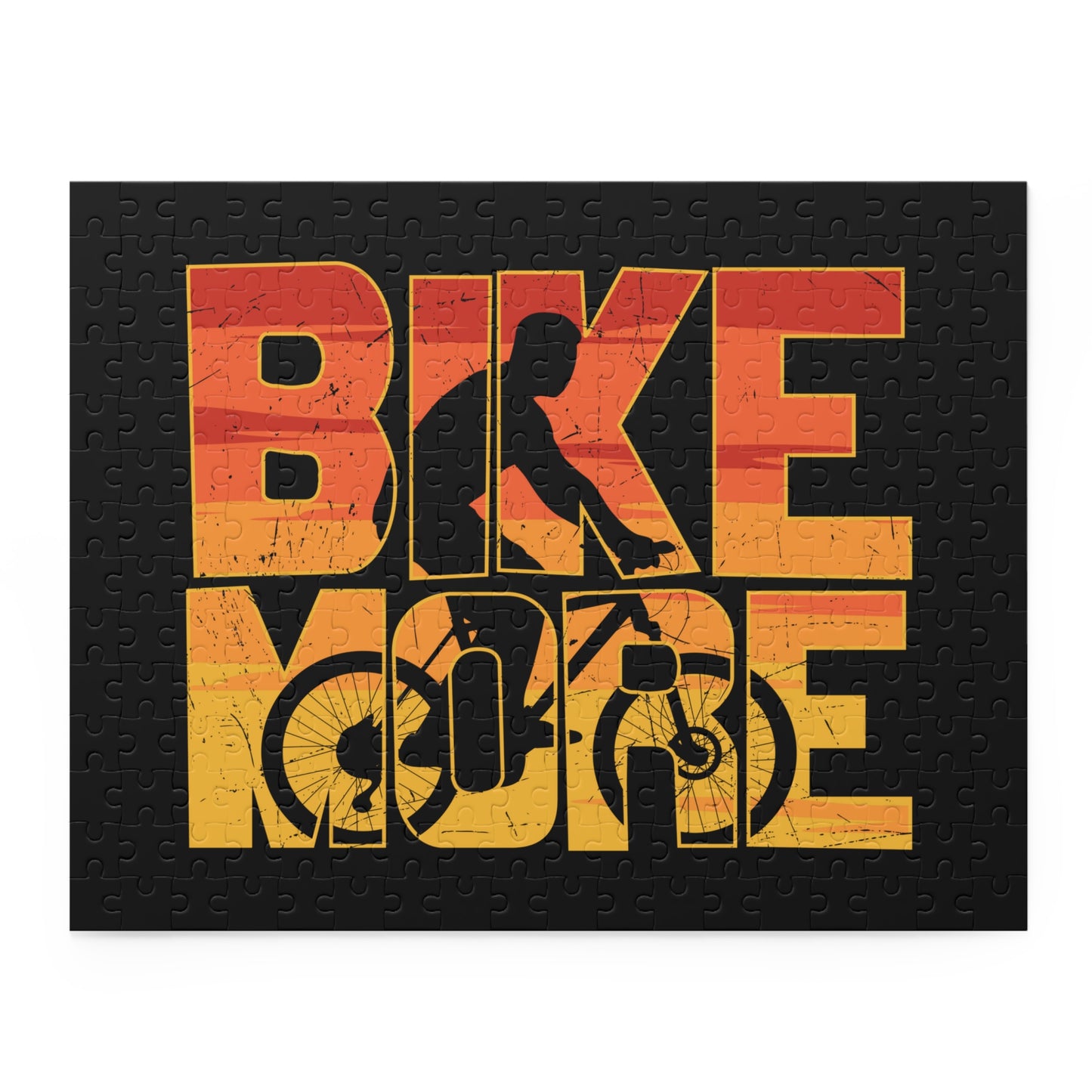 Bike More Cycling Puzzle - Retro Bicycle Art Jigsaw Puzzle