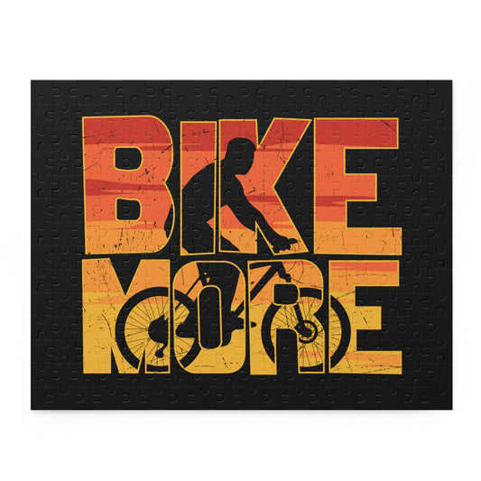 Bike More Cycling Puzzle - Retro Bicycle Art Jigsaw Puzzle