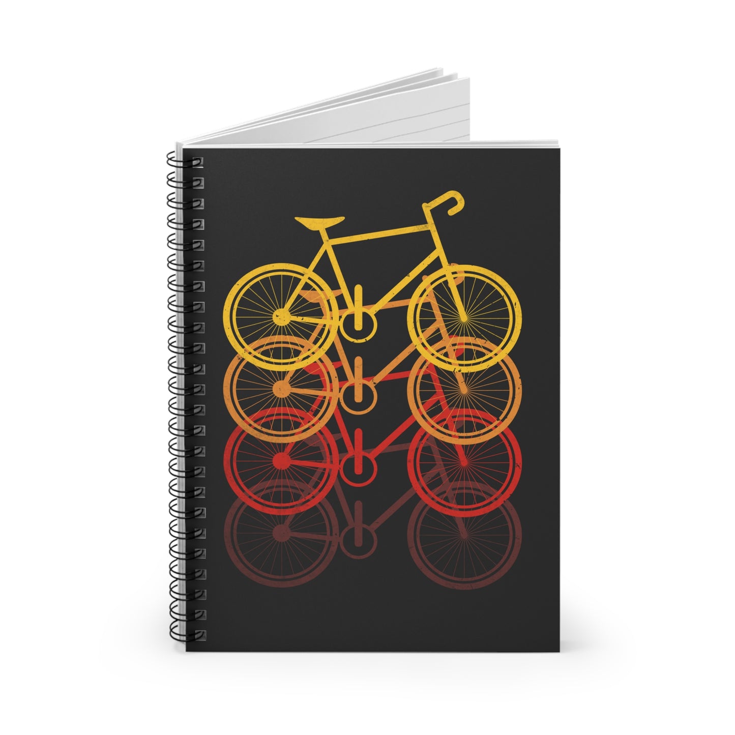 Layered Bicycle Spiral Notebook - Minimal Cycling Writing Journal