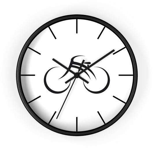 Minimal Bicycle Wall Clock - Modern Cycling Clock, Black and White Bike Home Decor