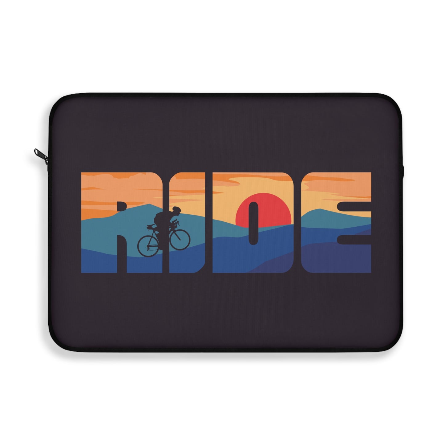 Ride at Dusk - Cycling Laptop Sleeve with Minimal Landscape Design