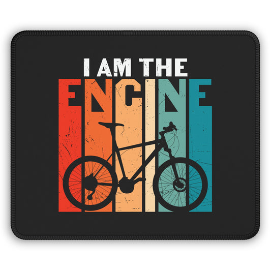 I Am the Engine Cycling Mouse Pad - Retro Bike Desk Decor