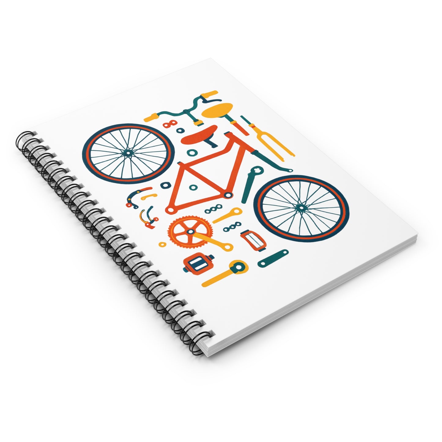 Bicycle Parts Spiral Notebook - Cycling Components Writing Journal