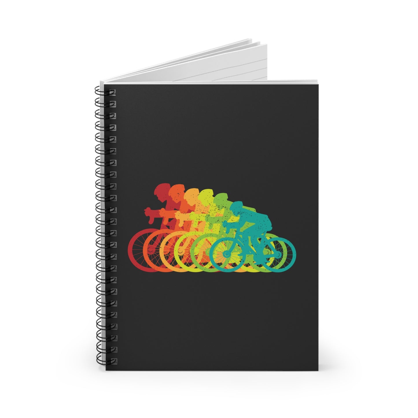 Cycling Motion Spiral Notebook - Color Rider Writing Journal