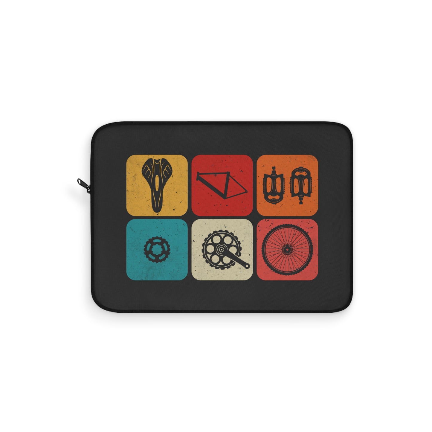 Bike Parts Grid - Minimal Cycling Laptop Sleeve for Urban Riders