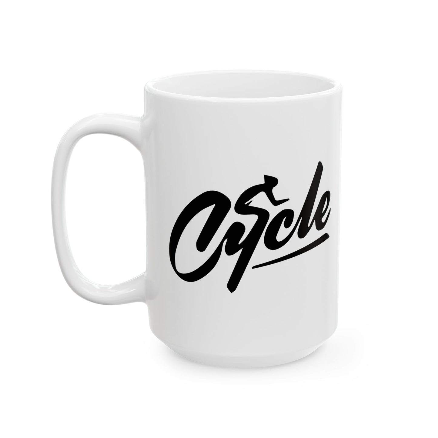 Midnight Ride Silence Mug | Minimal Cycling Expression Art | Calm Coffee Moment