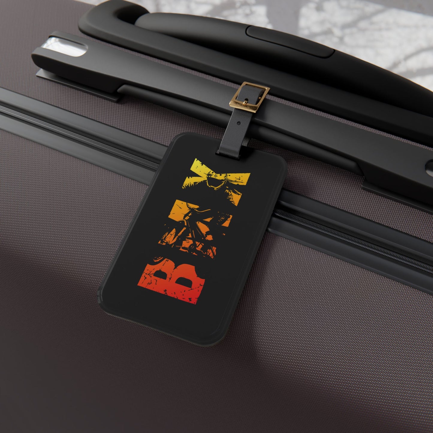 BMX Luggage Tag - Retro BMX Rider Design, Cycling Travel Tag, Gift for BMX Riders & Bike Lovers