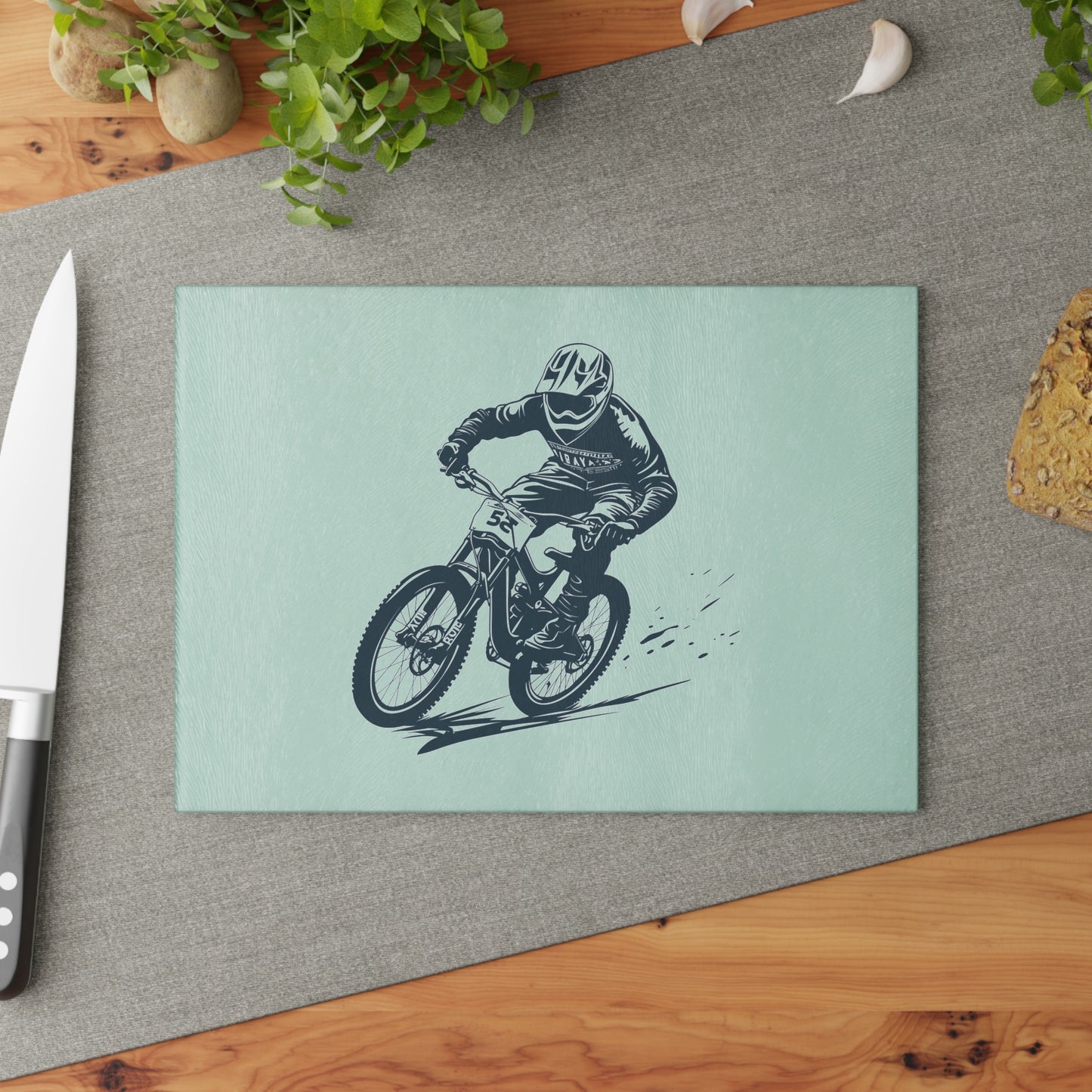 Focused Descent - Minimal MTB Glass Cutting Board