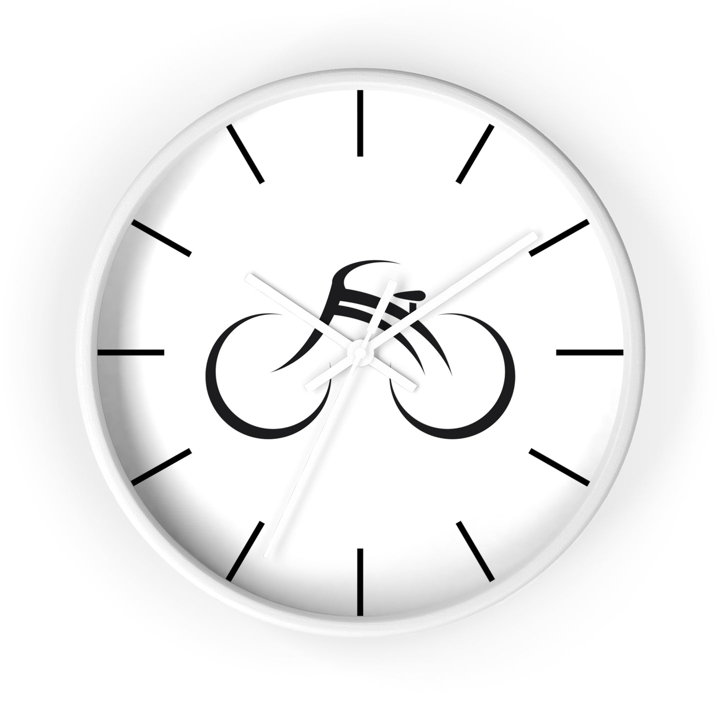 Minimal Bicycle Wall Clock - Modern Cycling Clock, Black and White Bike Home Decor